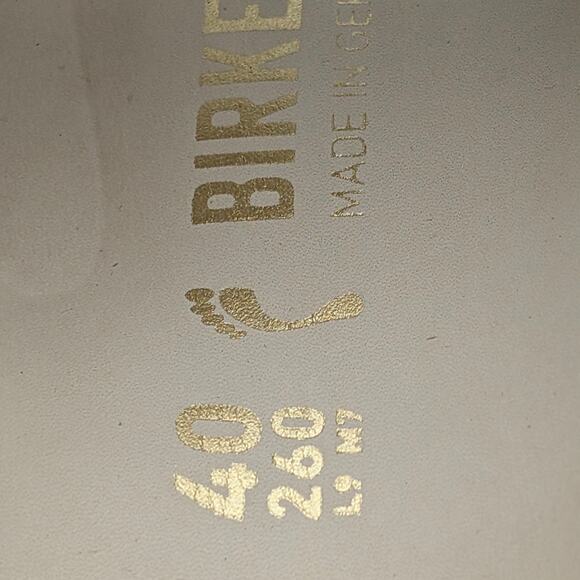 Birkenstock Arizona Big Buckle Leather Sandals High Shine Ecru Sz US W9/M7 EU40 - Picture 7 of 12